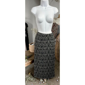 Bisou Bisou Michele Bohbot Pencil Skirt Sz M Black White Stretch Thick Pull On